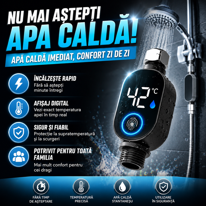 Termometru instant pentru temperatura apei pentru dus/chiuveta