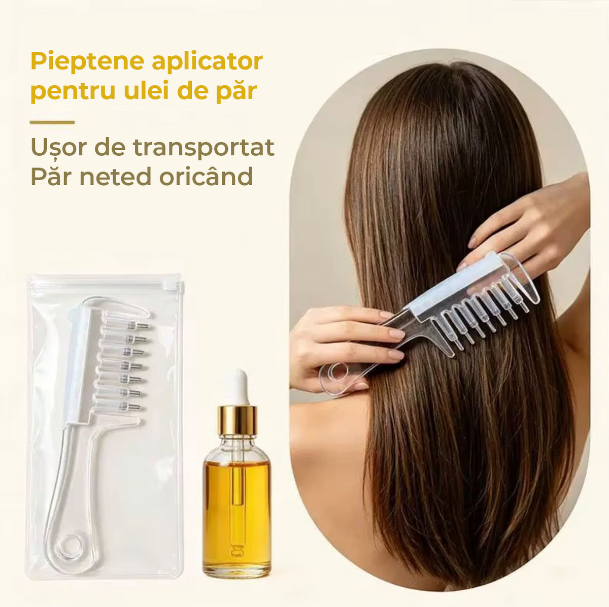 Pieptene Aplicator pentru Scalp