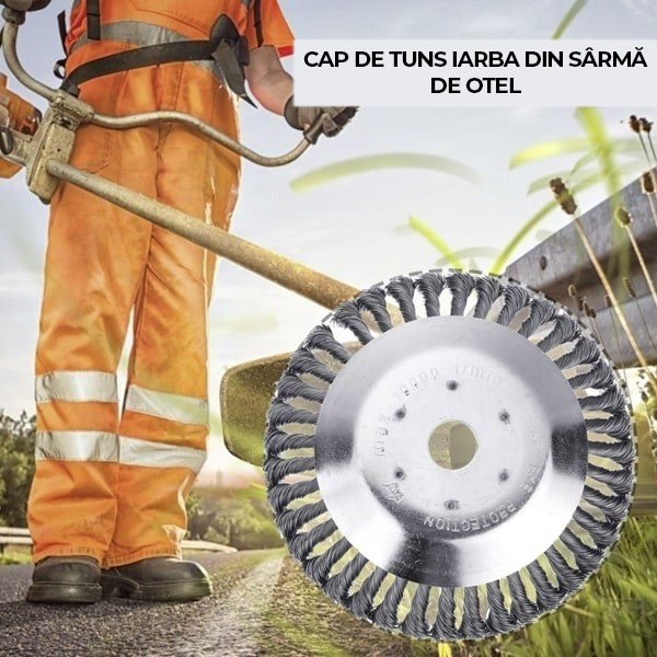 Cap de tuns iarba din sârmă de oțel