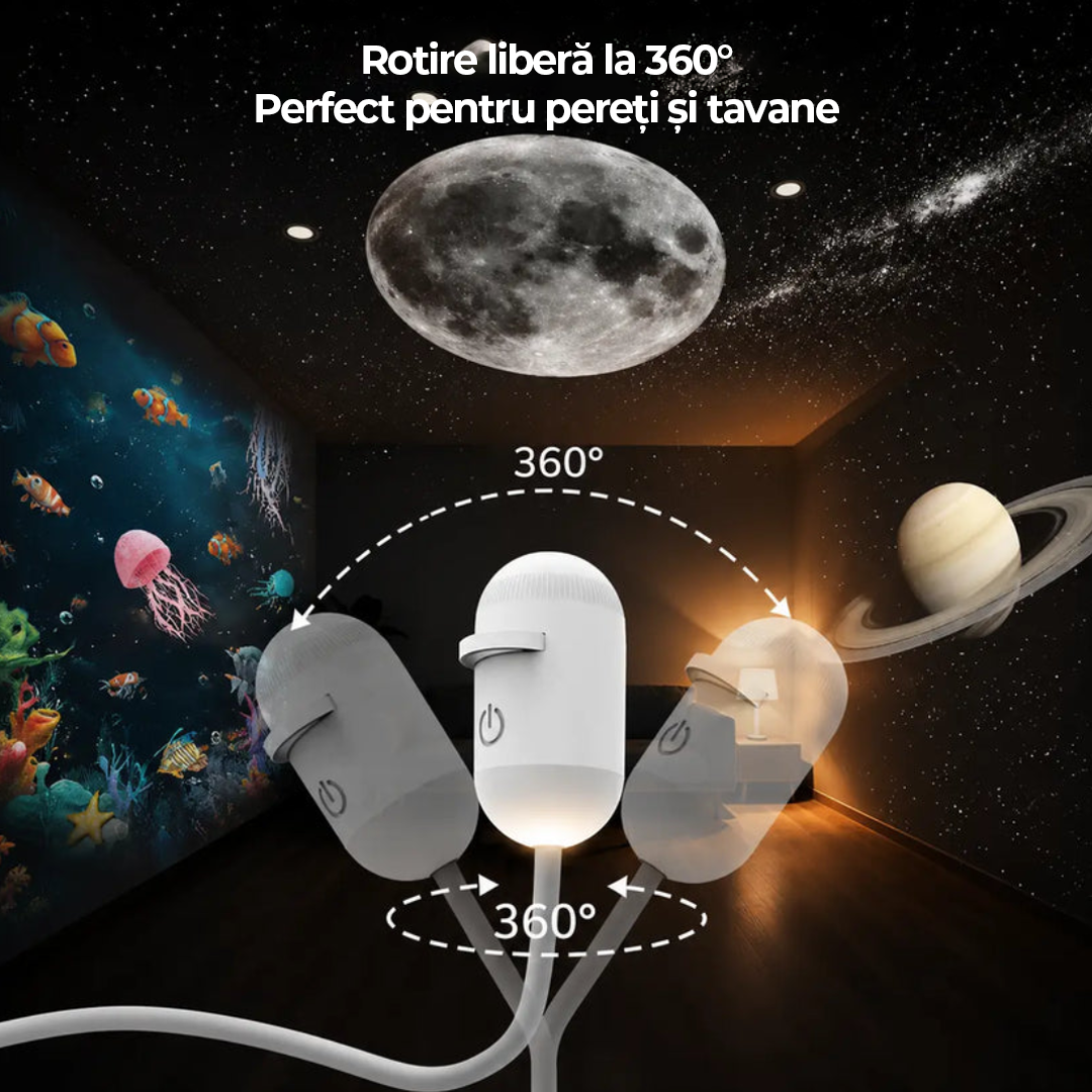 Proiector de lumină cu efect de univers