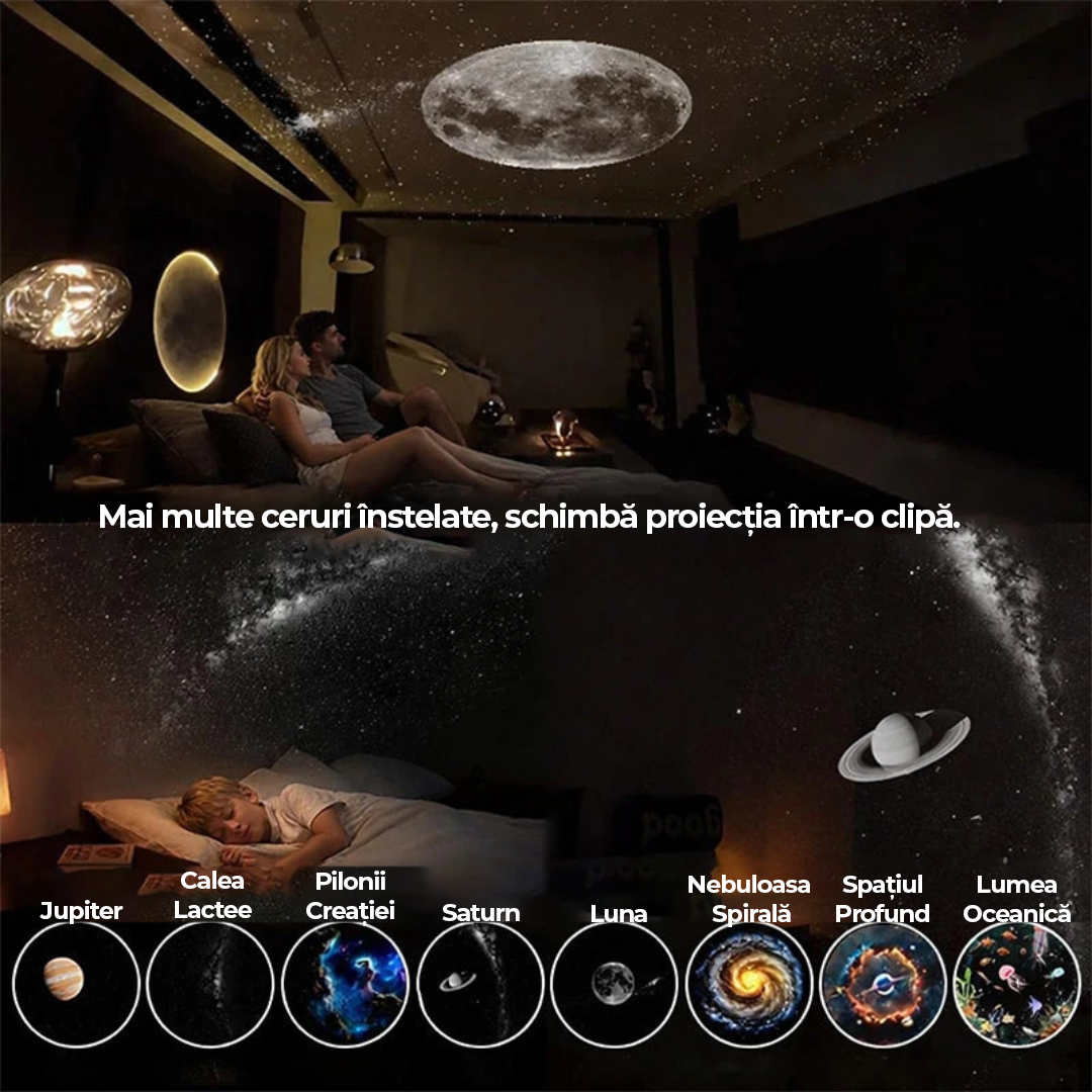 Proiector de lumină cu efect de univers