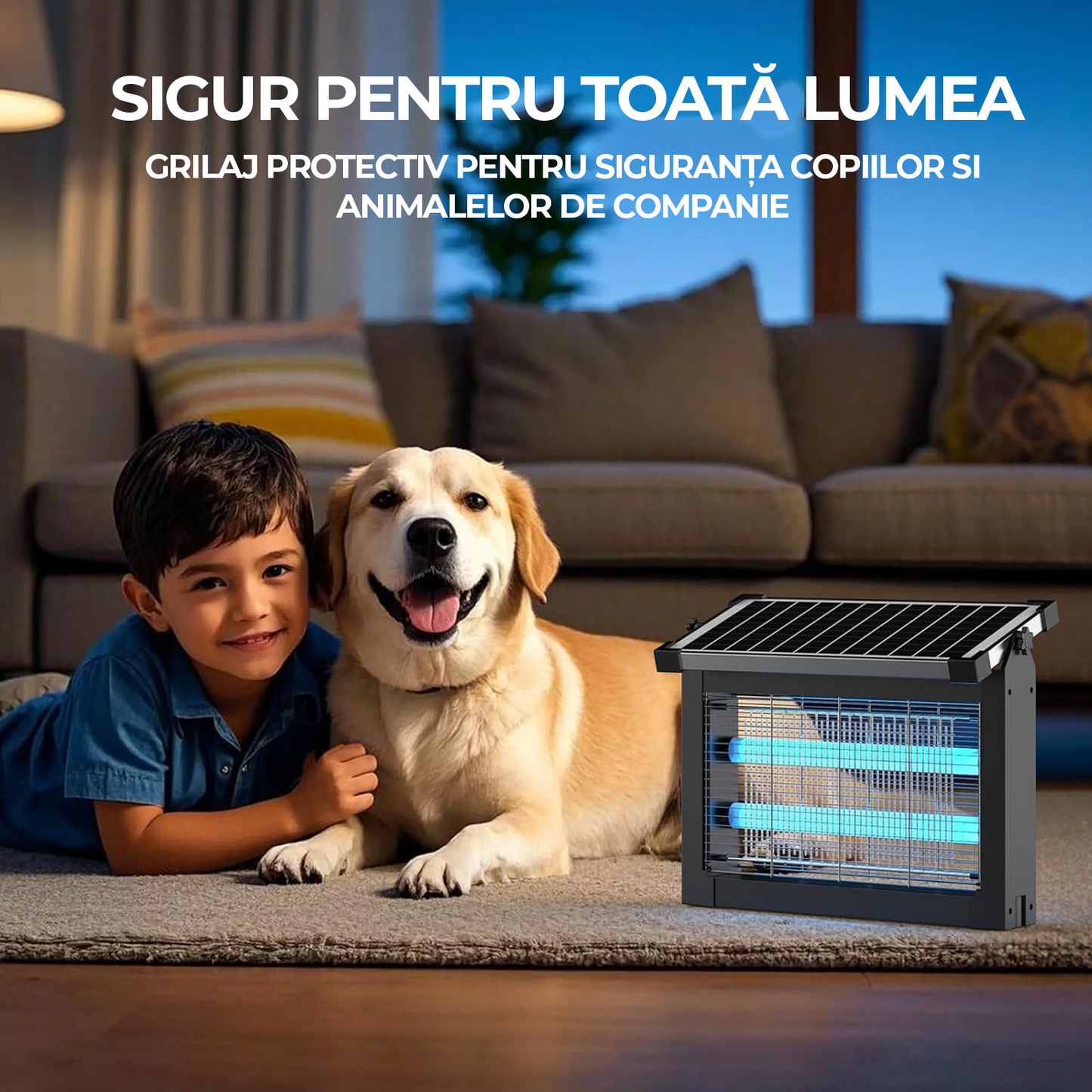 Aparat anti-țânțari/muște cu panou solar integrat