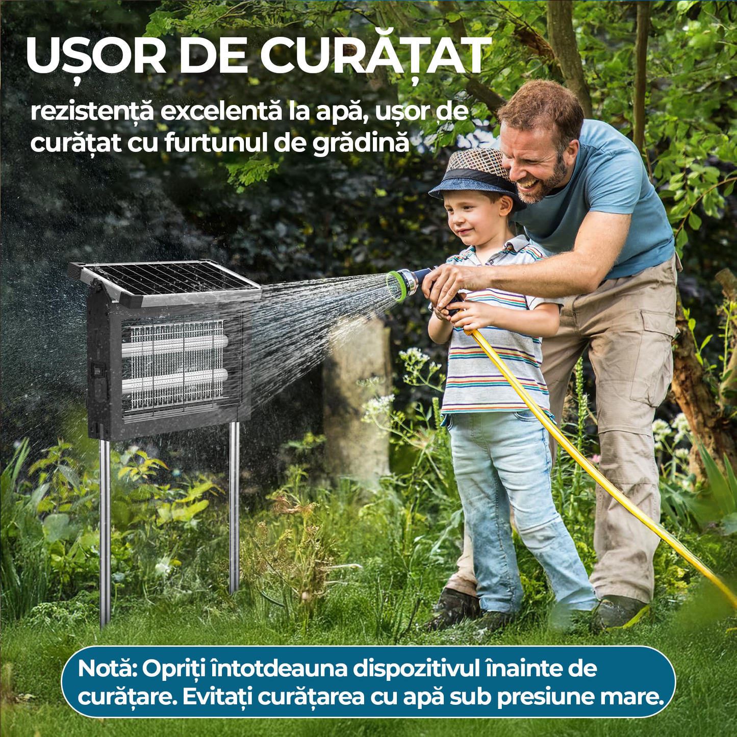 Aparat anti-țânțari/muște cu panou solar integrat