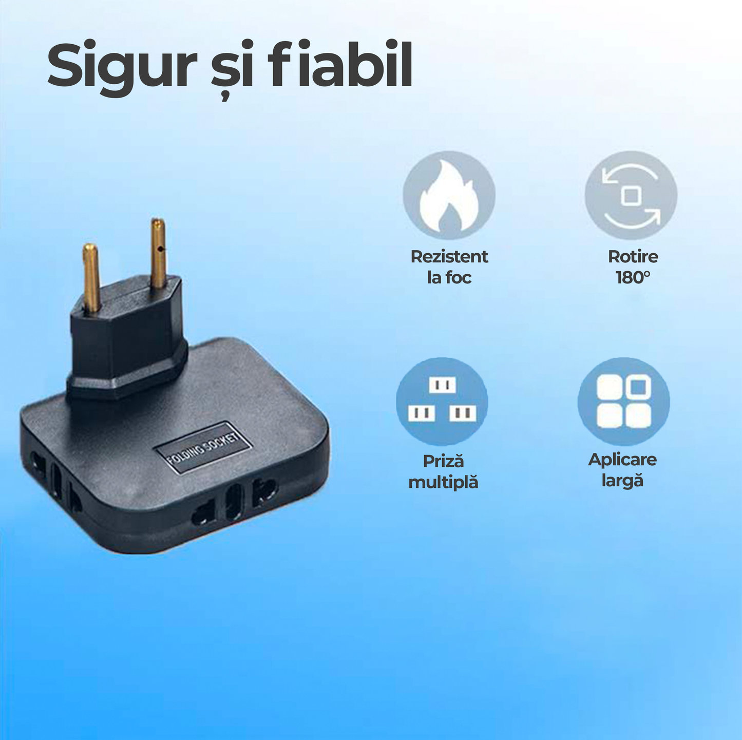 Triplu ștecher rotativ 180°