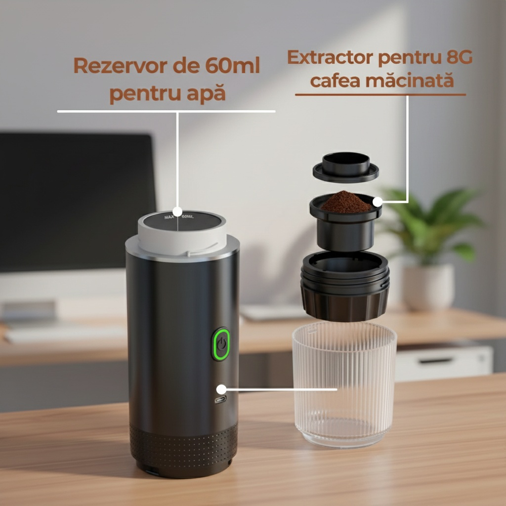 Aparat de cafea espresso portabil 3 în 1 fără fir pentru acasă, mașină și călătorii